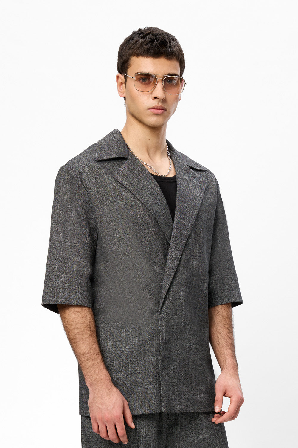 Riviera Black Melange Cloth Jacket