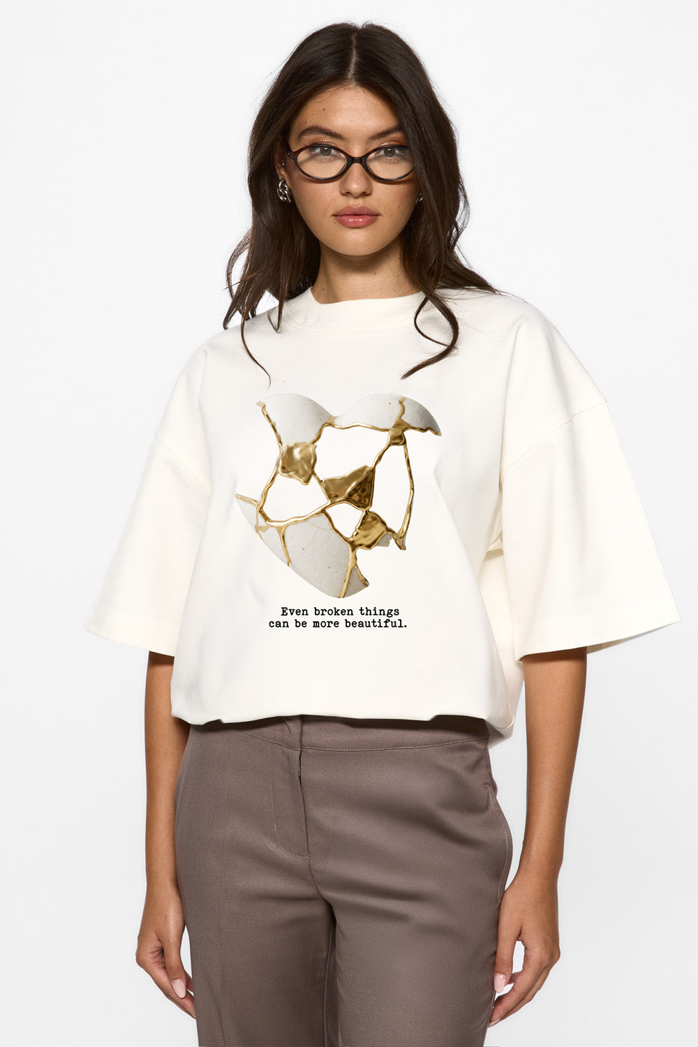 Charmante drukowana koszulka w kolorze Off-White W