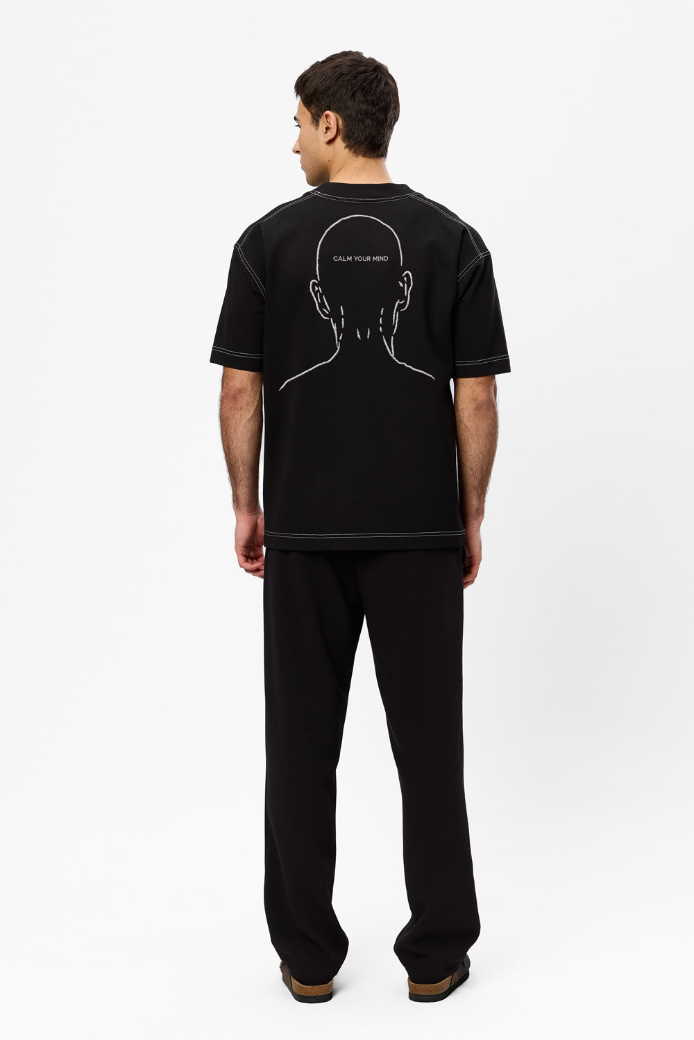 Calm 2.0 embroidered Black T-shirt