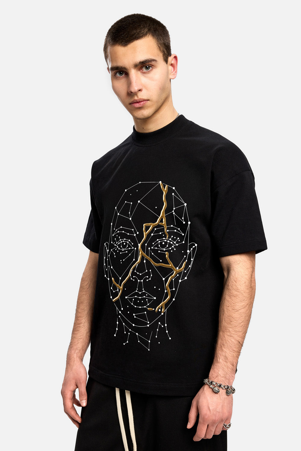 Ginza Printed Black T-Shirt