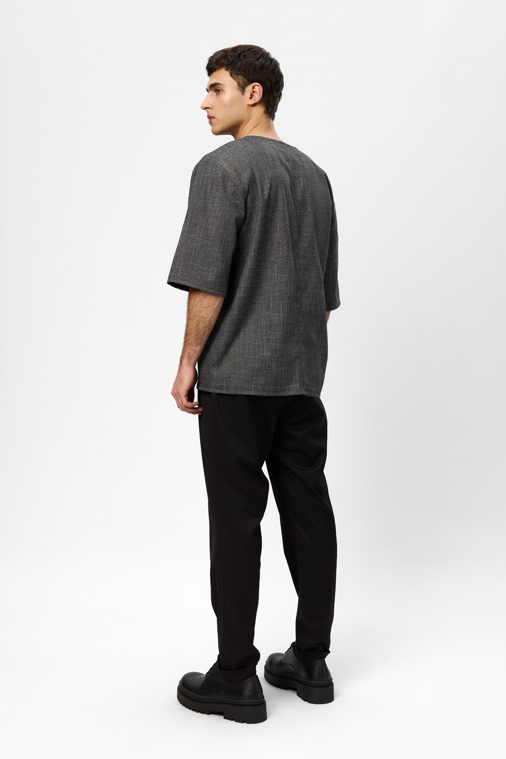 Thom black melange cloth T-shirt
