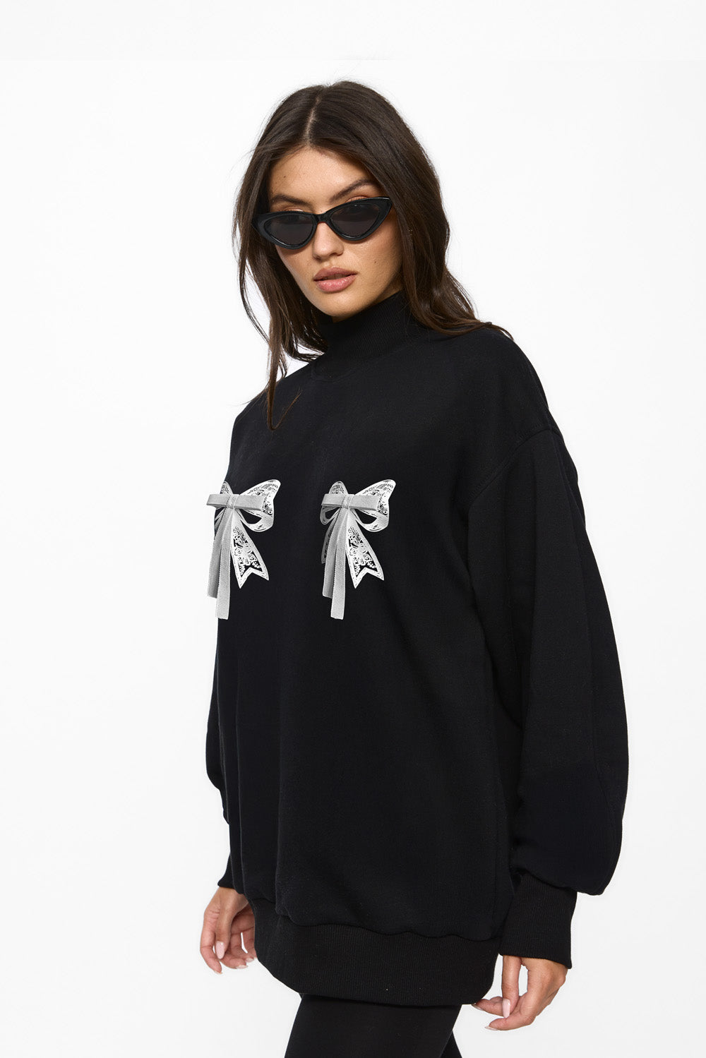 Luna Black fleece Turtleneck