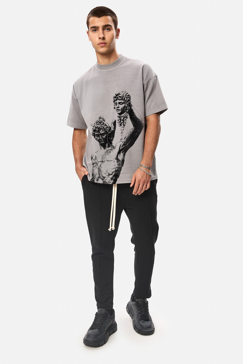 Perseus Szary Drukowany T-shirt