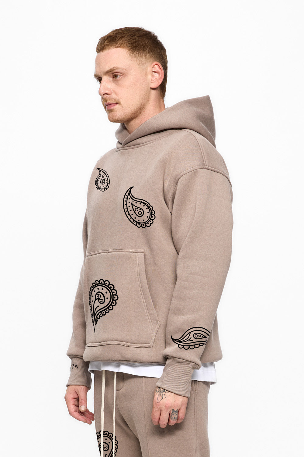 Bandana beige fleece Hoodie