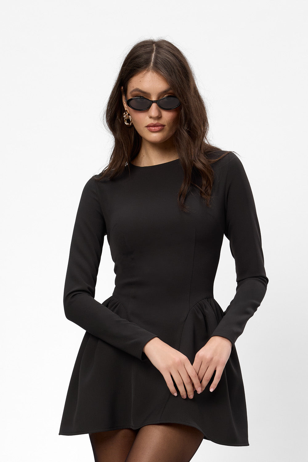 Czarna bluza z kapturem Karol z gorsetem