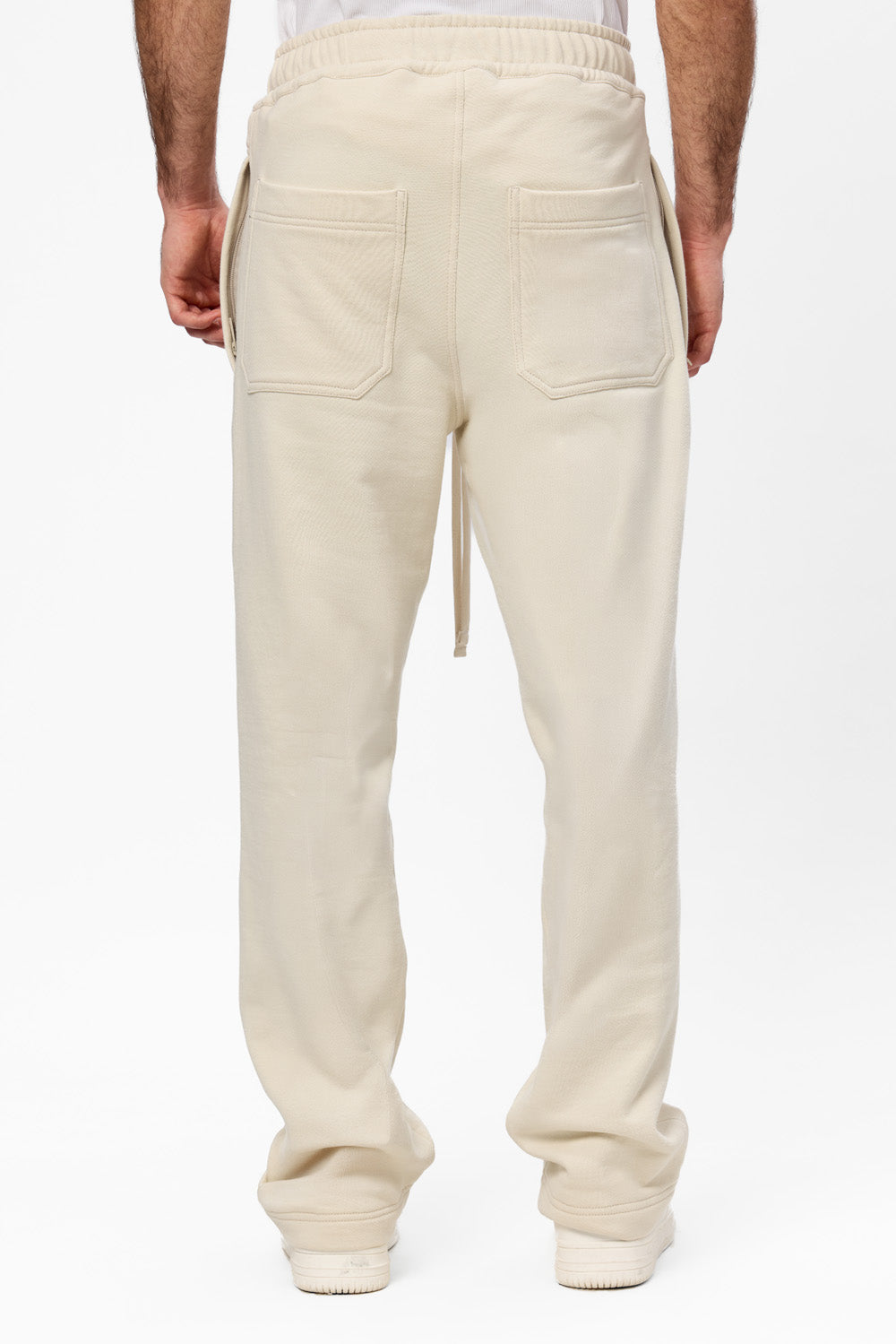 247 V2 Black Cotton Pants with decorative stitches