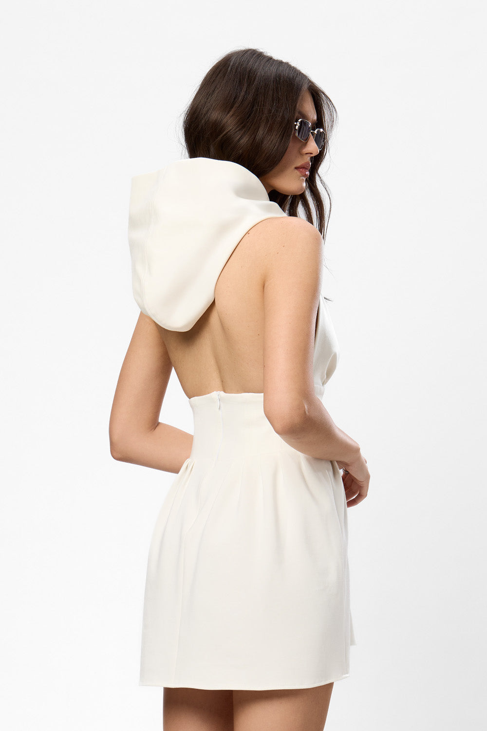 Franci Riana Off-White Hoodie-Dress