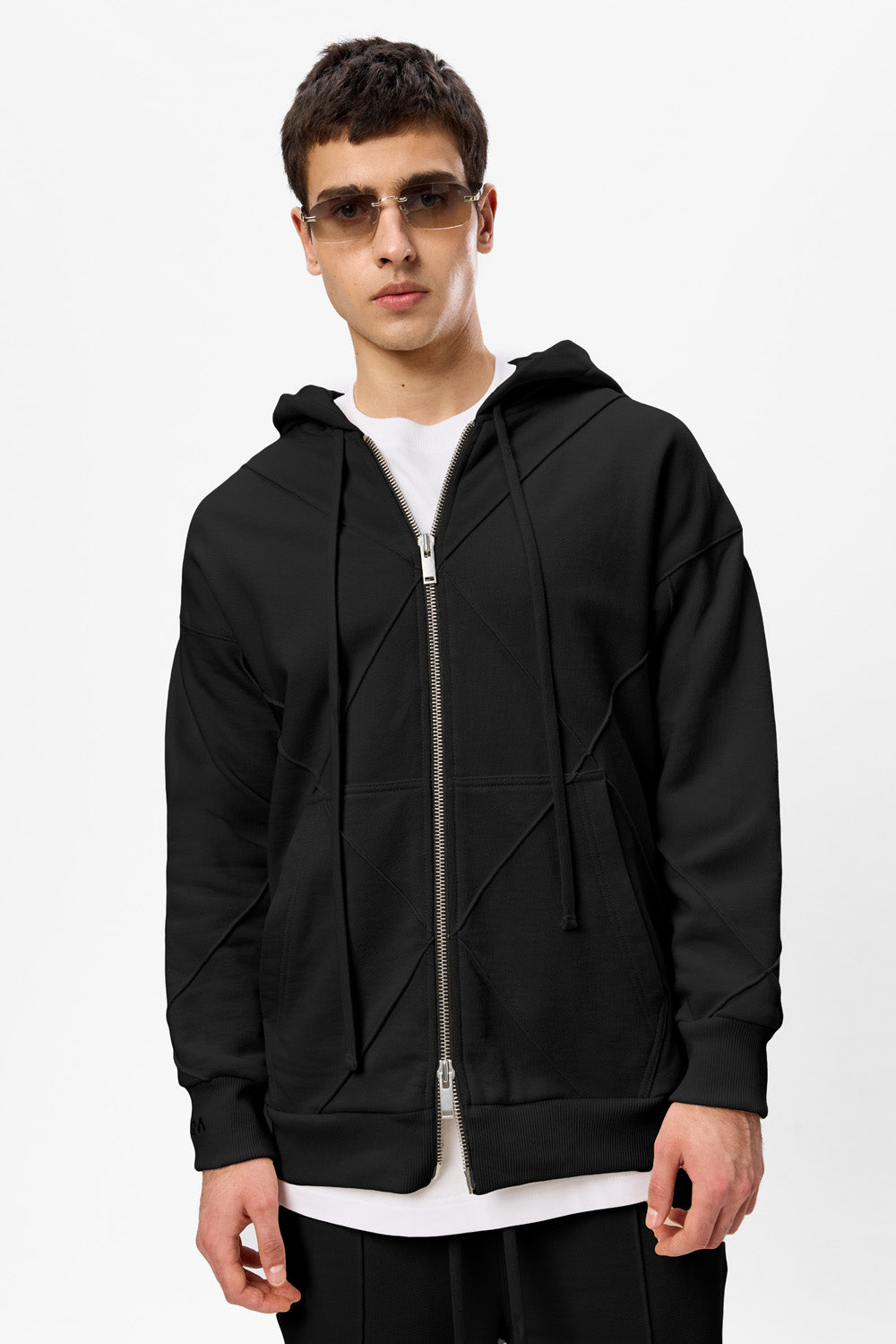 Crudo V2 Black Cotton Hoodie