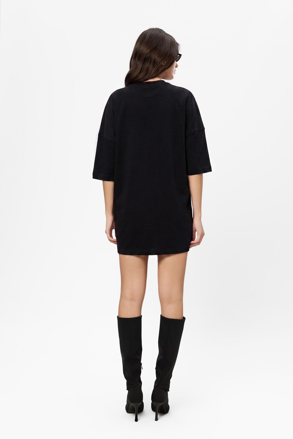 Negligee double-layered Lace Black Dress