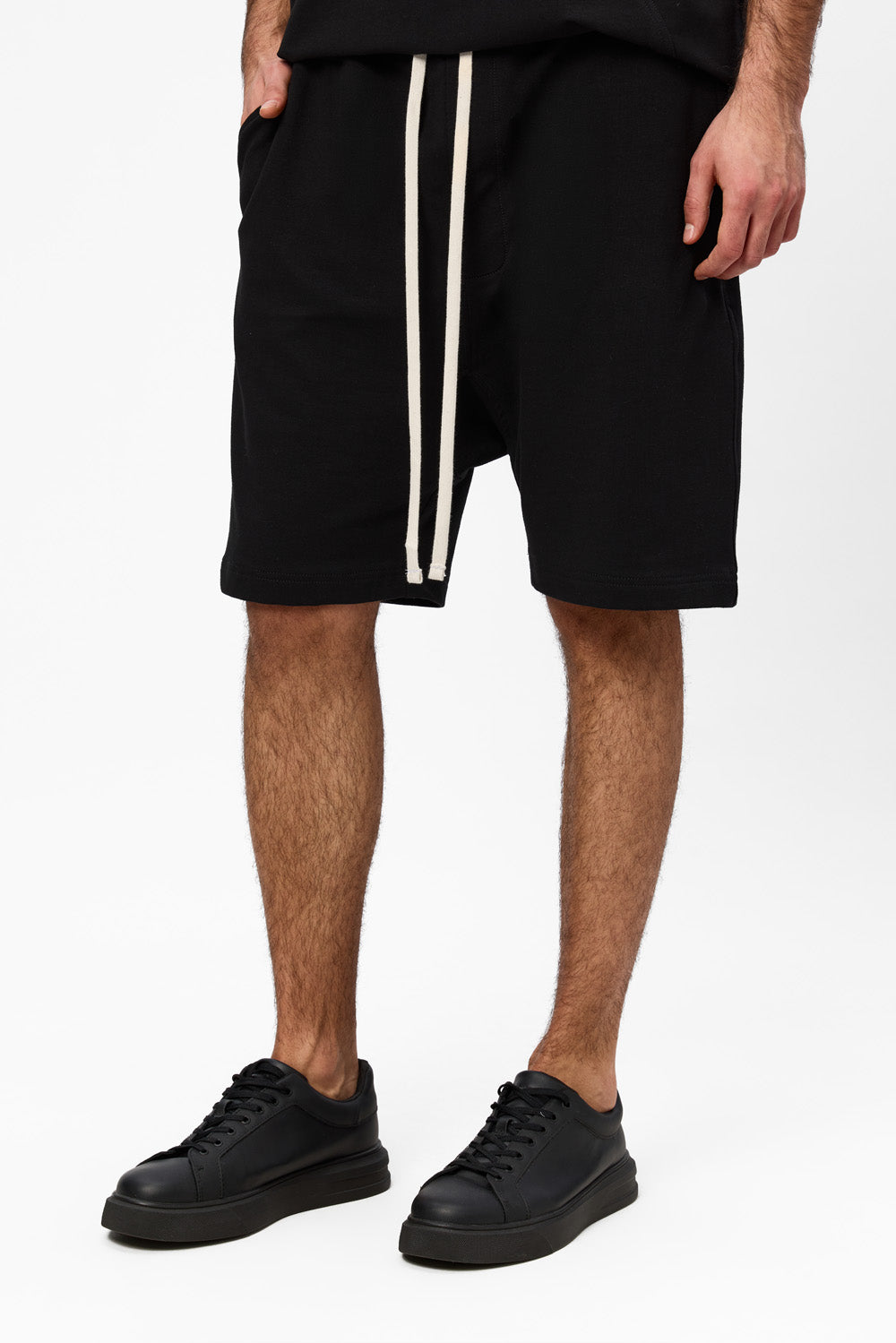 247 Black Cotton Shorts