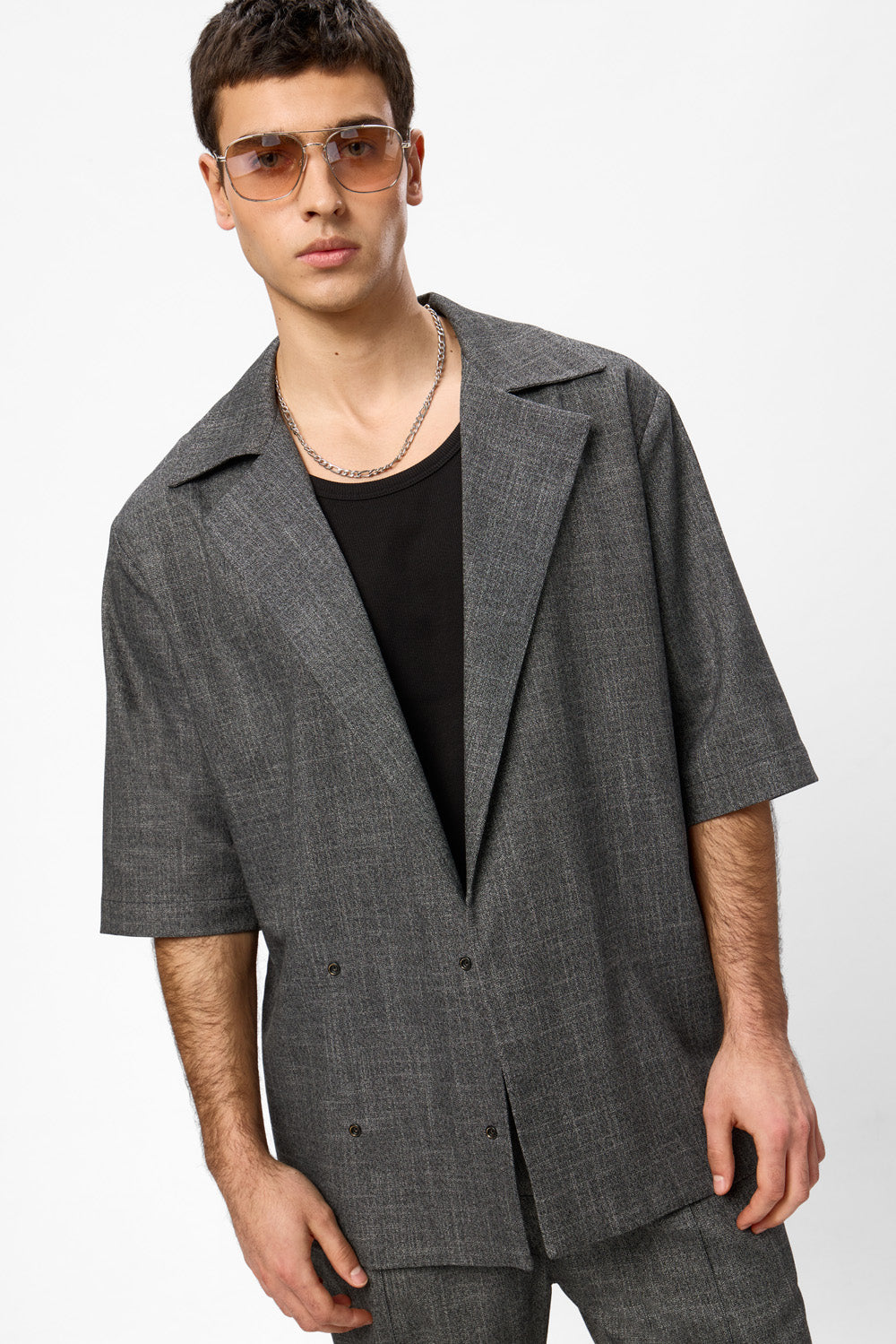 Riviera Black Melange Cloth Jacket