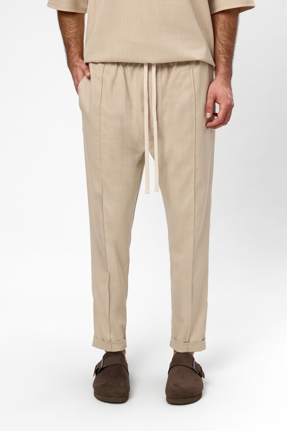 Thom Grey Melange Cloth Pants