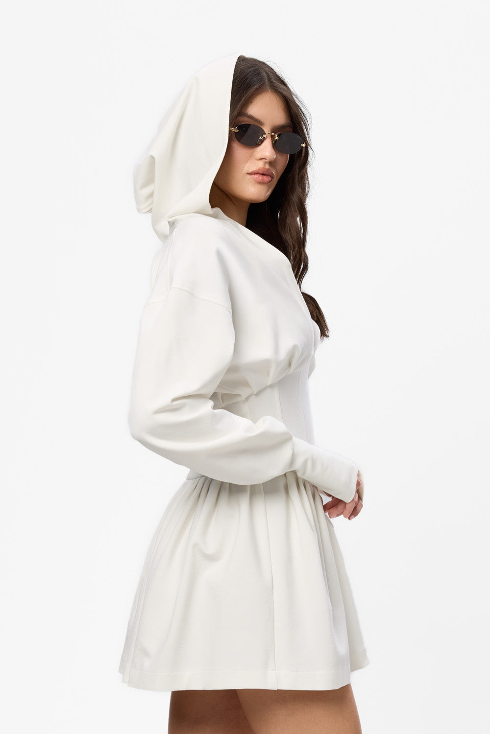 Czarna bluza z kapturem Karol z gorsetem