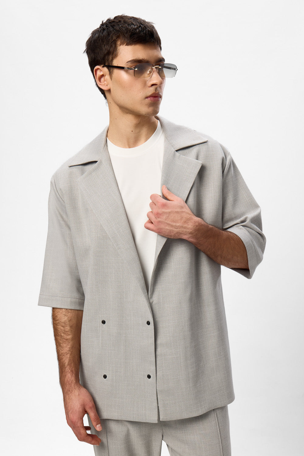 Riviera Grey Melange Cloth Jacket