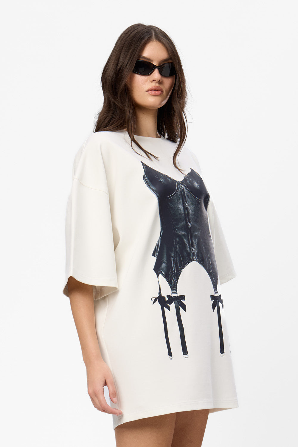 Sukienka T-shirt Bandana z nadrukiem gorsetu