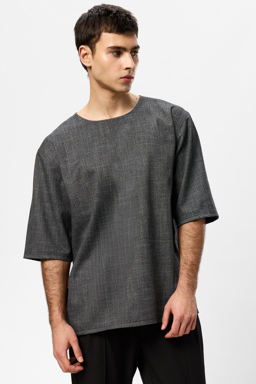 Thom black melange cloth T-shirt