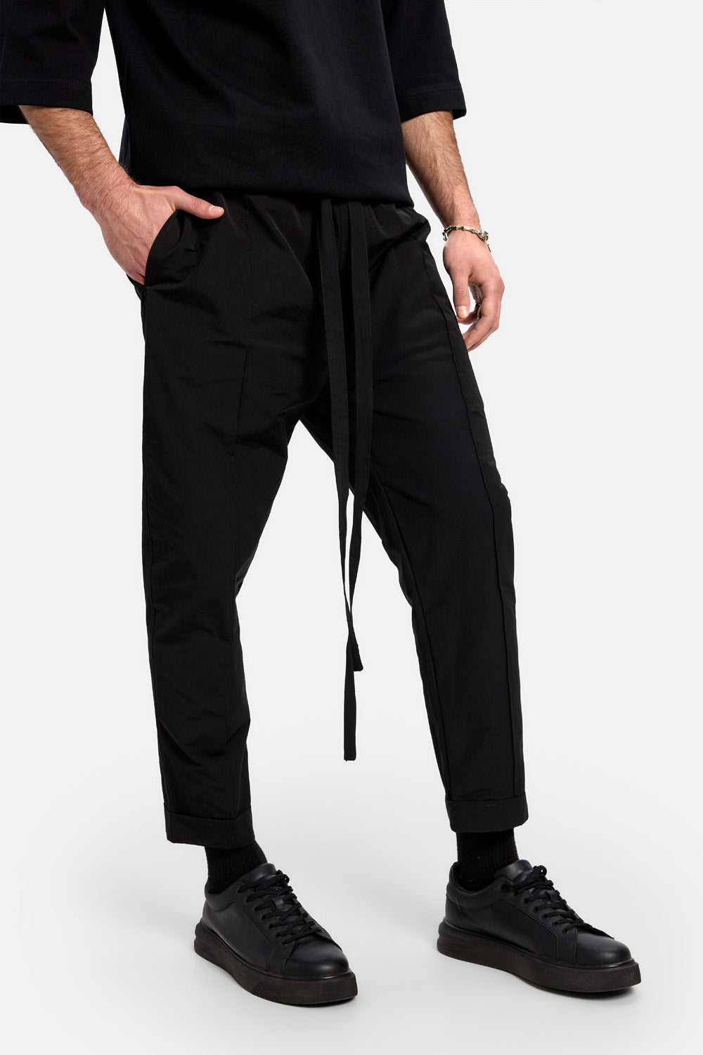 Thom Black Nylon Pants