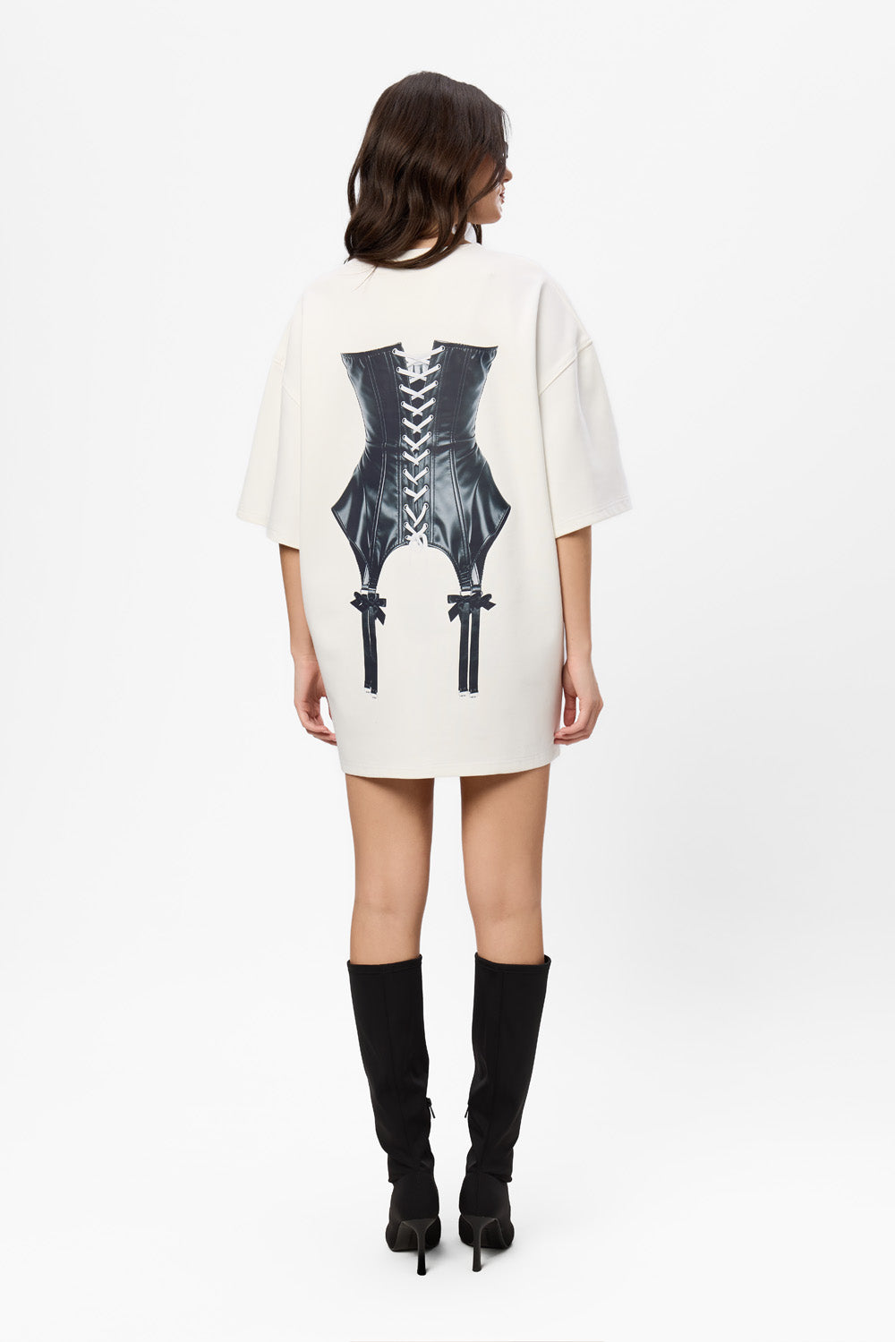 Sukienka T-shirt Bandana z nadrukiem gorsetu