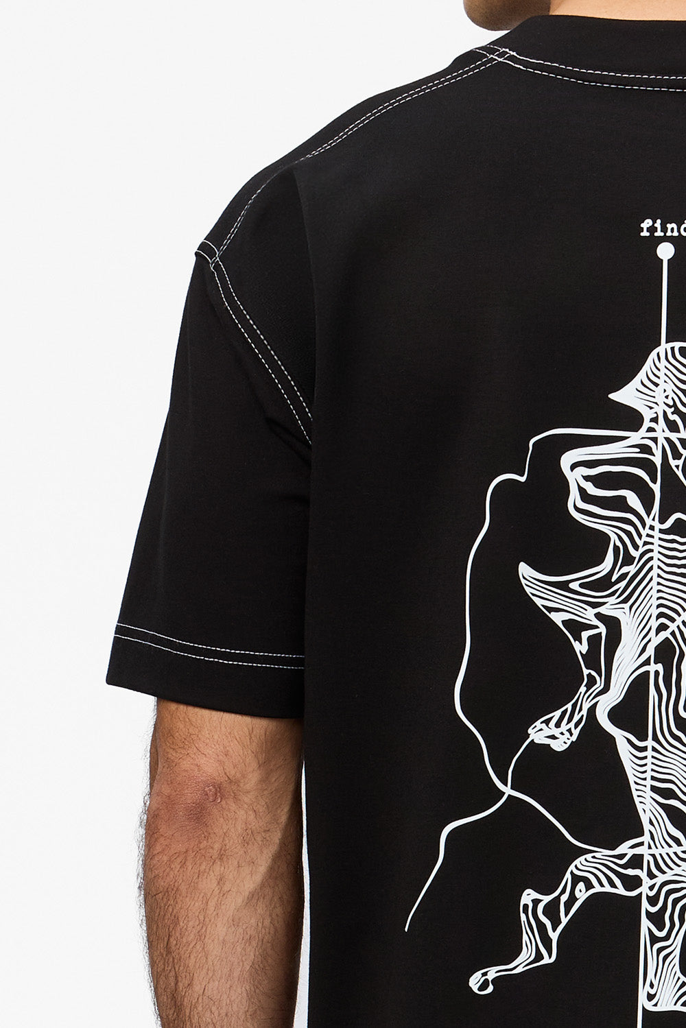 Find Your Balance printed Black T-shirt