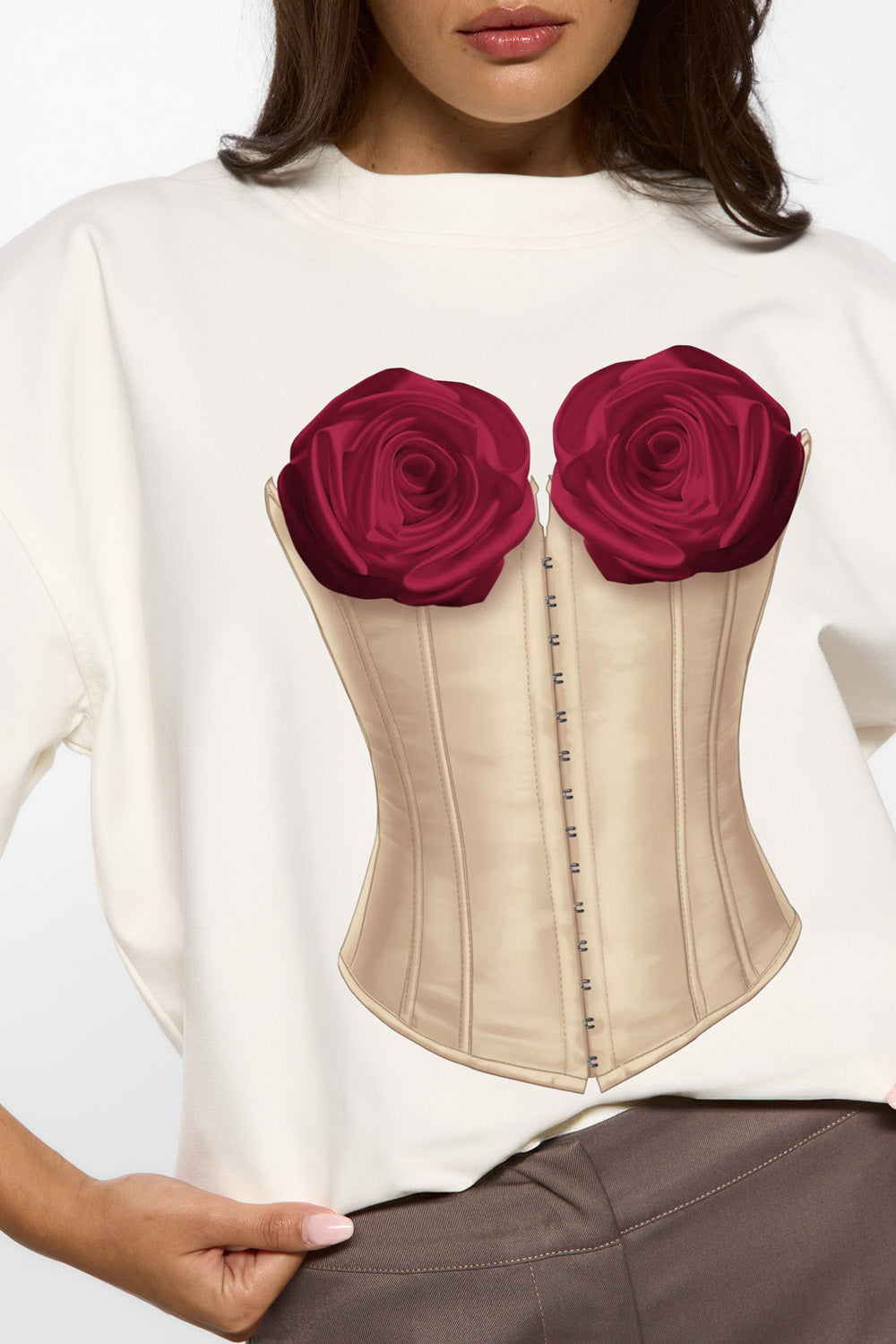 Vanilla printed T-shirt | Women | Off-White | Modern and elegant style | Comfort and functionality | Atelier Hamza