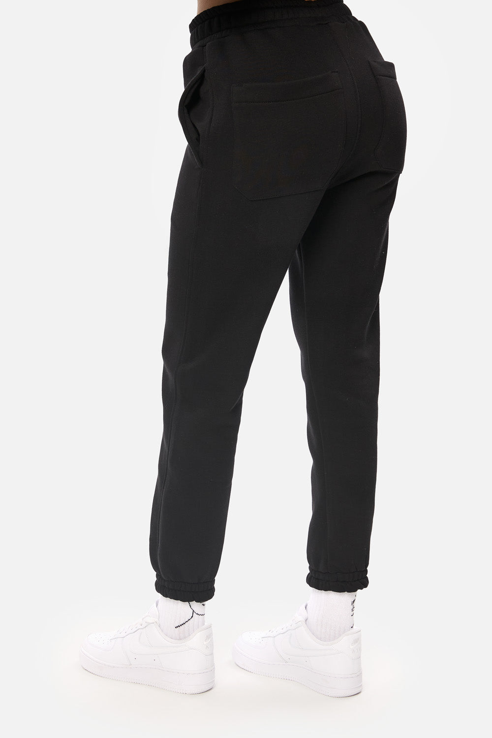 Heart Post Black fleece Printed  Pants