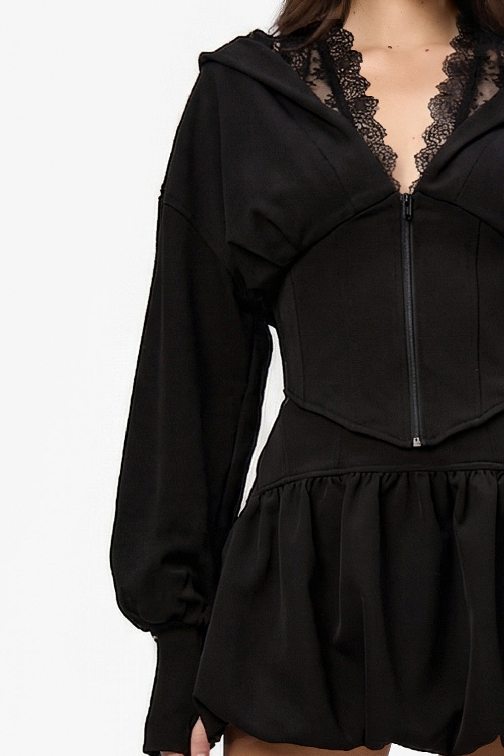 Karol v2 lace black Hoodie with corset