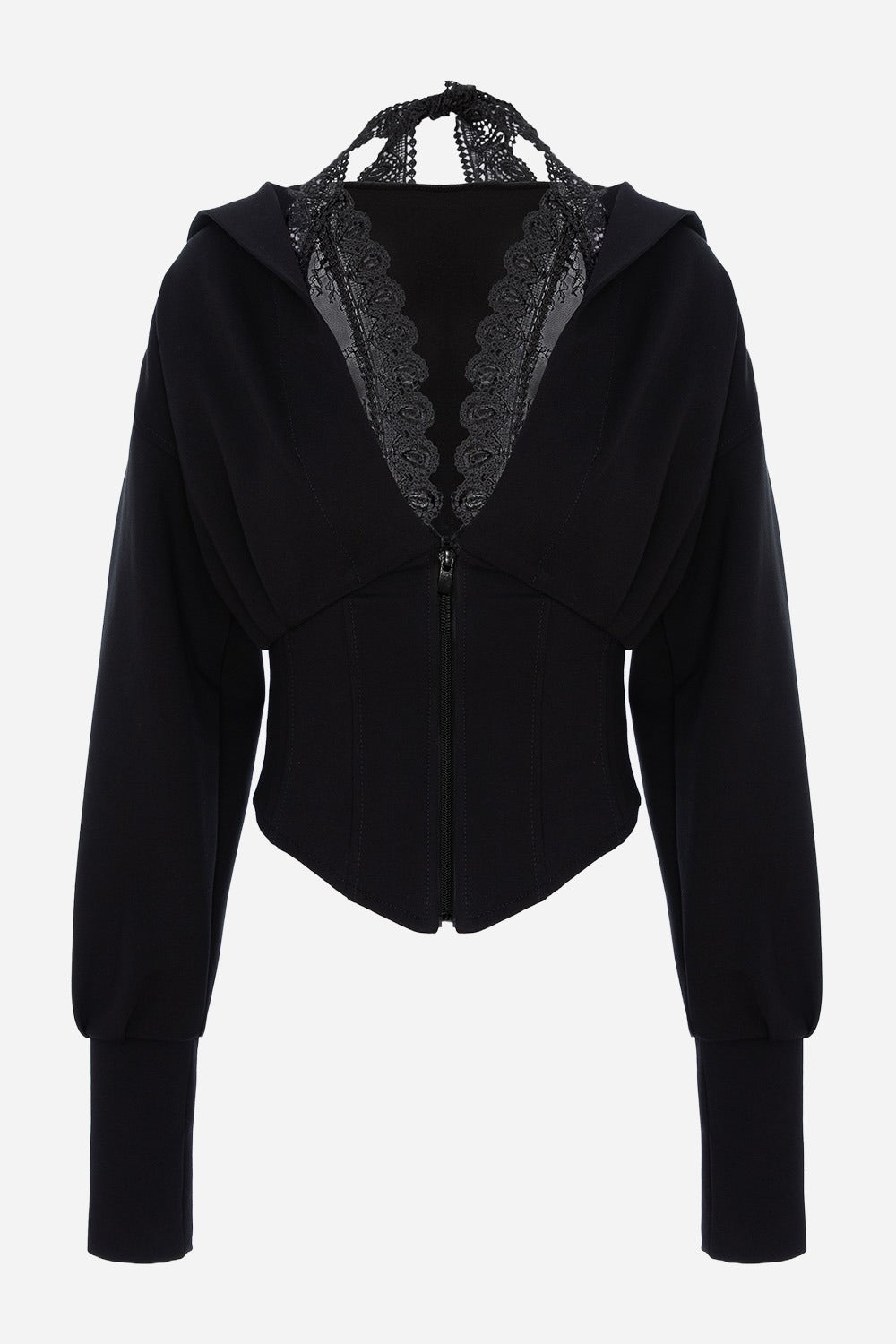 Karol v2 lace Off-White Hoodie with corset