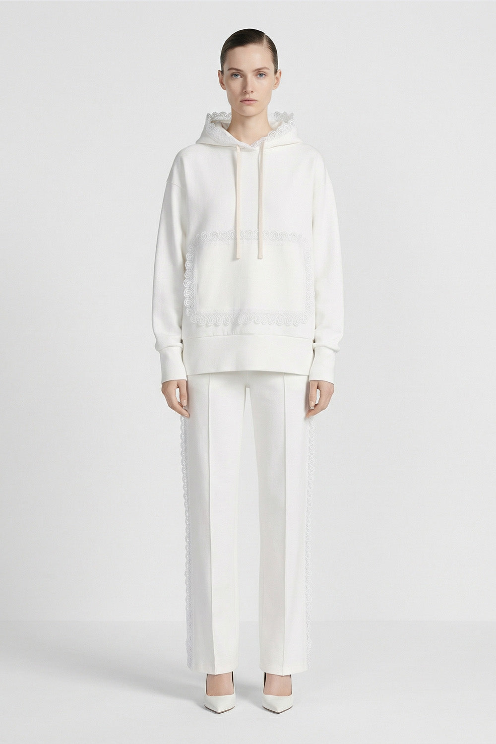 Karol v2 lace off-white flared Pants