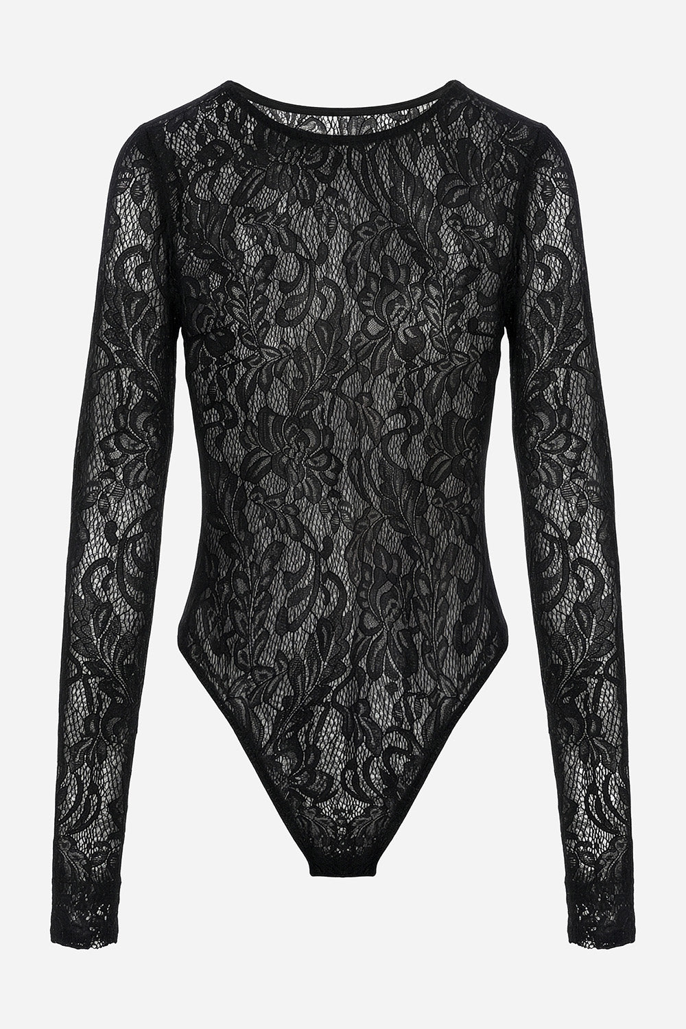 Osaka Black Top with sheer lace Body